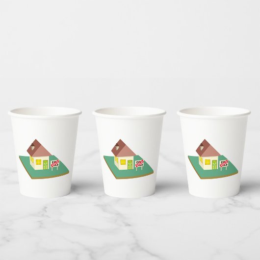 Huis verkocht papieren bekers