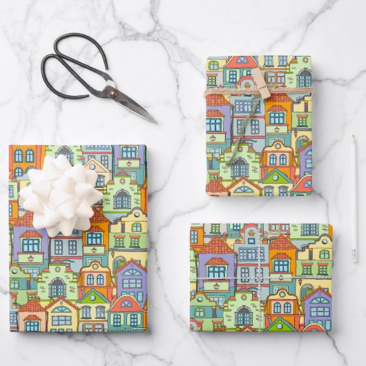 Huis Verwarmend Inpakpapier, Nieuw Huis Cadeau Inpakpapier Vel (Voorkant)