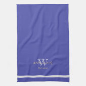 Huis Verwarming Geschenk Monogram Familienaam Chic Theedoek (Verticaal)
