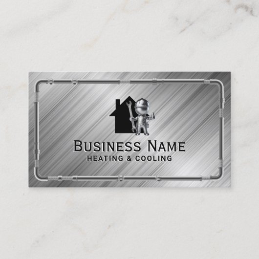 Huis Verwarming Koelsysteem Reparatie Modern Metaa Visitekaartje (Voorkant)