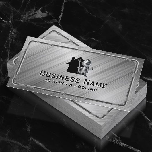 Huis Verwarming Koelsysteem Reparatie Modern Metaa Visitekaartje