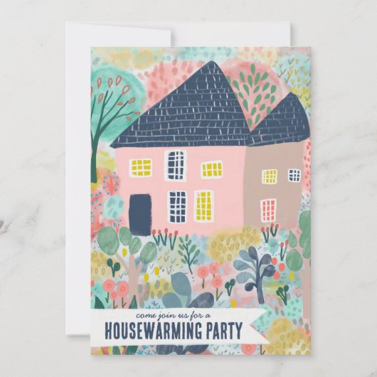 Huis Verwarming Nieuwe Thuis Tuin Aquarel Cute Fee Kaart (Voorkant)