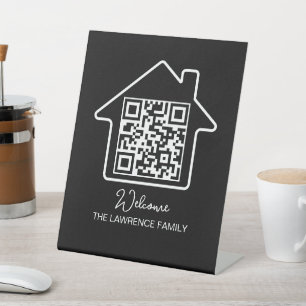 Huis Verwarmings Cadeau Gepersonaliseerde WiFi Q Reclamebord Met Voetstuk