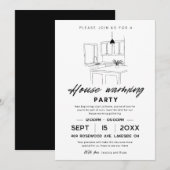Huis Verwarmingsfeest Save The Date Kaart (Voorkant / Achterkant)