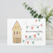 Huis Verwarmingsfeest Uitnodiging | Buurt (Staand voorkant)