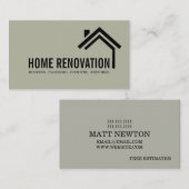 Huis verwijderenrenovatie bouw visitekaartje (Voorkant / Achterkant)