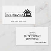 Huis verwijderenrenovatie bouw visitekaartje (Voorkant / Achterkant)