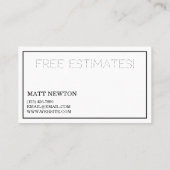 Huis verwijderenrenovatie bouw visitekaartje (Achterkant)