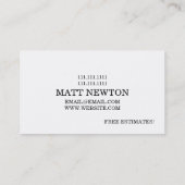 Huis verwijderenrenovatie bouw visitekaartje (Achterkant)