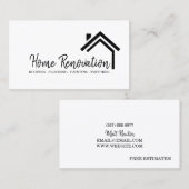 Huis verwijderenrenovatie bouw visitekaartje (Voorkant / Achterkant)