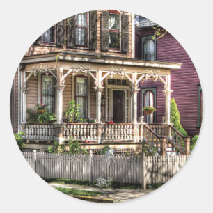 Huis - Victoriaans land Ronde Sticker