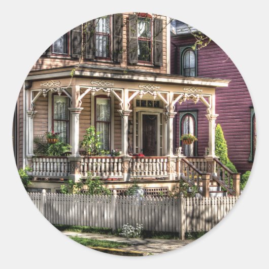 Huis - Victoriaans land Ronde Sticker (Voorkant)