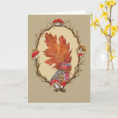 Huis vinkt met eikenblad kaart (Gele Bloem)