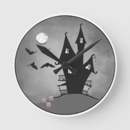 Huis vleermuizen grafstenen ronde klok