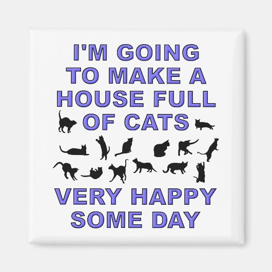 Huis Vol Katten Grappige Kat Vrouw Koelkastmagneet Magneet (Voorkant)