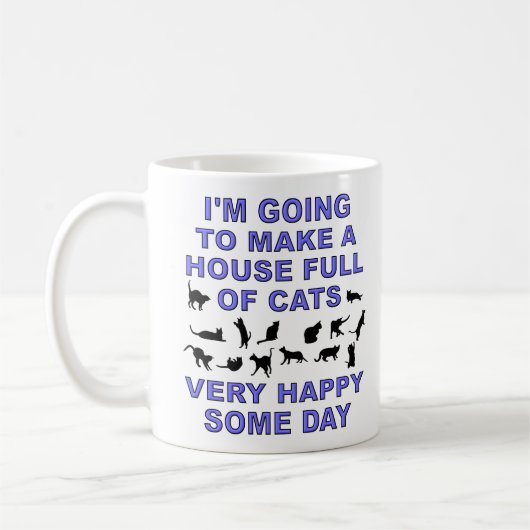 Huis Vol Katten Grappige Kattenvrouw Mok (Links)