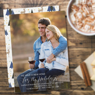 Huis voor de Feestdagen het Volledige Nieuwe Adres Feestdagenkaart