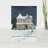 Huis voor de Kerstkaart van het Vakantie Feestdagen Kaart (Achterkant)