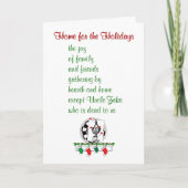 Huis voor het Vakantie - een grappig gedicht van Feestdagen Kaart (Voorkant)