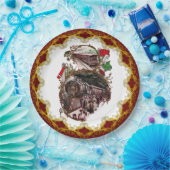 huis voor kerst in de trein papieren bordje (Feest)