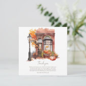 Huis Warming Party Herfst Voordeur Bedankkaart (Staand voorkant)