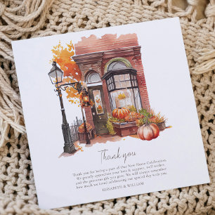 Huis Warming Party Herfst Voordeur Bedankkaart