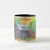  huis Waterverf landschap Mok (Midden)