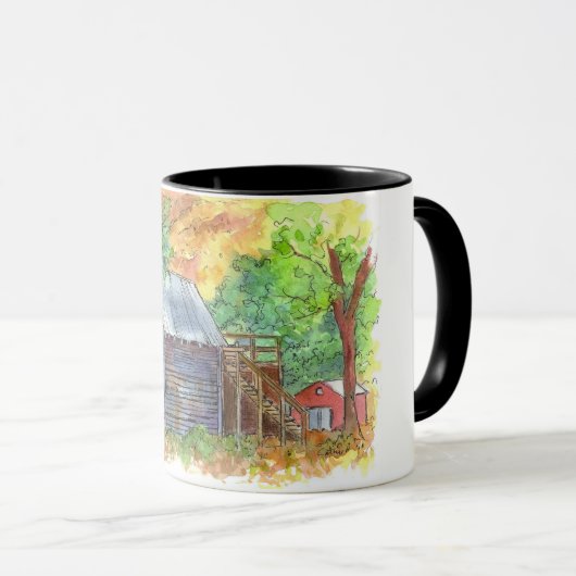 huis Waterverf landschap Mok (Voorkant rechts)