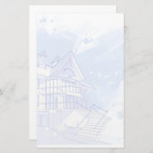 huis: waterverf tekenen briefpapier (Voorkant / Achterkant)