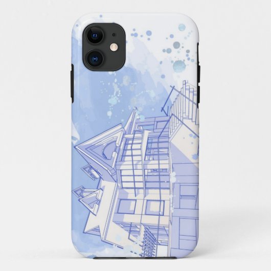 huis: waterverf tekenen Case-Mate iPhone case (Achterkant)