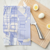 huis: waterverf tekenen theedoek (Quarter Fold)