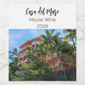 Huis wijn huis foto housewarming etiket (Enkel label)