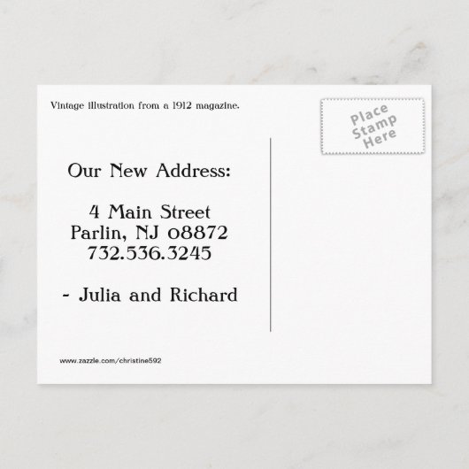  Huis Wijziging van adres Briefkaart Sjabloon (Achterkant)