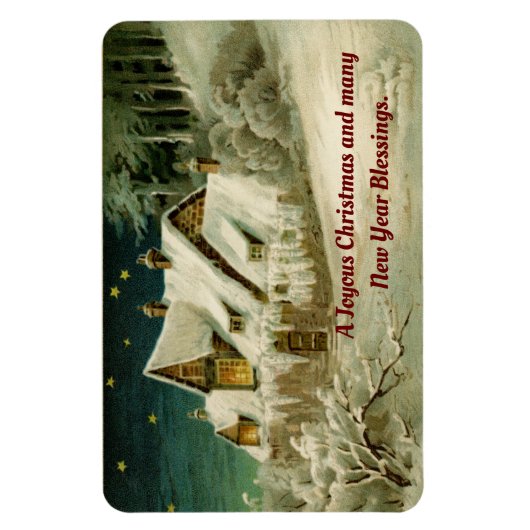  Huis Winterscène Magneet (Verticaal)