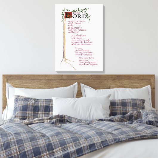 HUIS ZEGEN WELKOM STERKE LIEFDE VREDE CANVAS AFDRUK (Insitu (Slaapkamer))