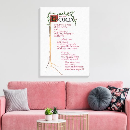 HUIS ZEGEN WELKOM STERKE LIEFDE VREDE CANVAS AFDRUK (Insitu (Woonkamer))