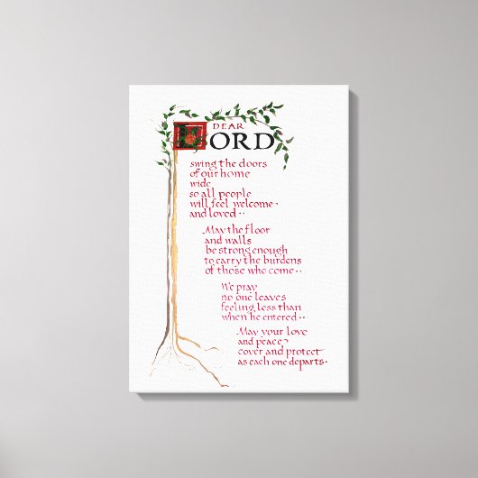 HUIS ZEGEN WELKOM STERKE LIEFDE VREDE CANVAS AFDRUK (Voorkant)