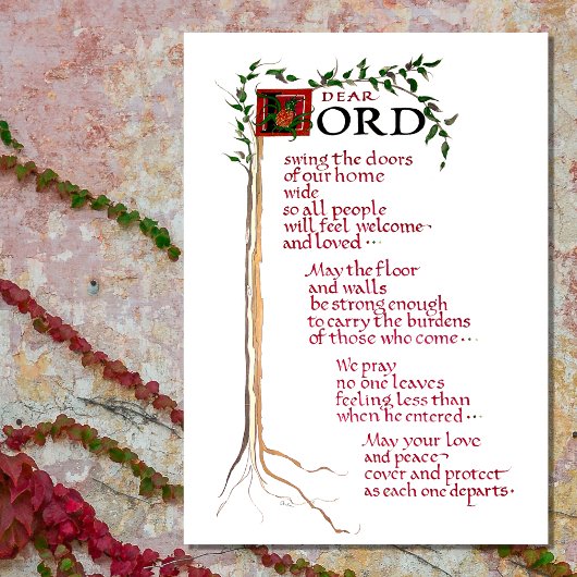 HUIS ZEGEN WELKOM STERKE LIEFDE VREDE CANVAS AFDRUK