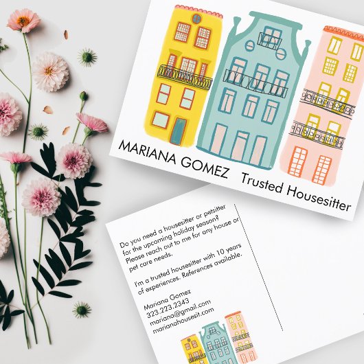 Huis Zitting Pet Sitting Housesitter Cute Unique Briefkaart