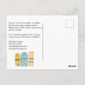 Huis Zitting Pet Sitting Housesitter Cute Unique Briefkaart (Achterkant)