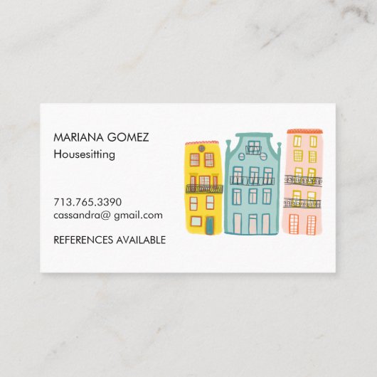 Huis Zitting Pet Sitting Housesitter Cute Unique Visitekaartje (Achterkant)