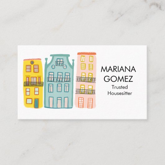 Huis Zitting Pet Sitting Housesitter Cute Unique Visitekaartje (Voorkant)
