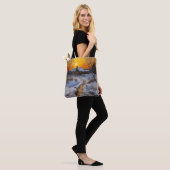 Huis Zonsondergang Winterlandschap Tote Bag (Op model)