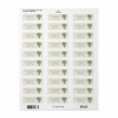 Huisadreslabel met potpalm in het wit etiket (Full Sheet)