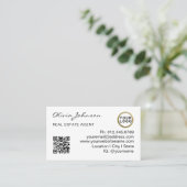 Huisagent Logo QR-code Modern Wit Visitekaartje (Staand voorkant)