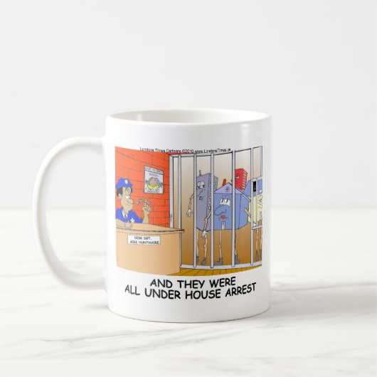 Huisarrest Funny Police Mokken T - shirts Kaarten (Links)