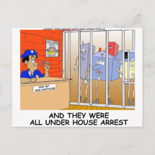 Huisarrest Grappige Politie Mokken T-Shirts Kaarte Briefkaart