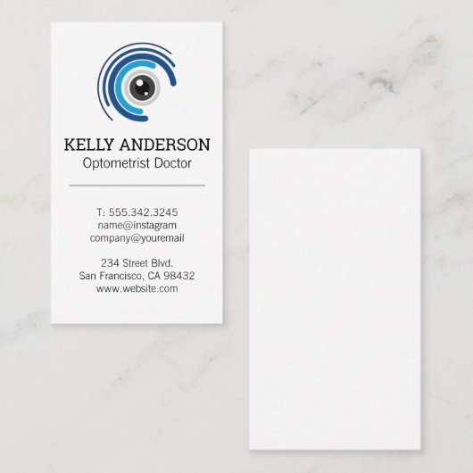 Huisarts | Praktijk MD | Optometrie Logo Visitekaartje (Voorkant / Achterkant)