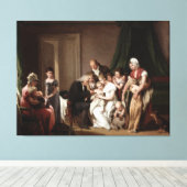 Huisarts vaccineren kind oude olieverfschilderij canvas afdruk (Insitu (Houten vloer))