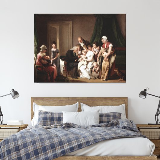 Huisarts vaccineren kind oude olieverfschilderij canvas afdruk (Insitu (Slaapkamer))